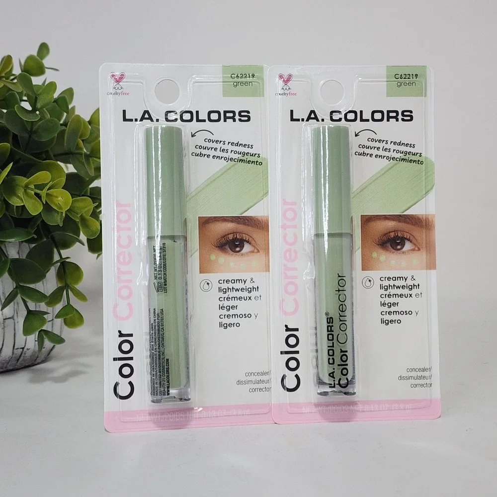 L.A. Colors Green Color Corrector Concealer C62219 Covers Redness ~ Lot of 2